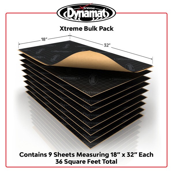 Main product image for Dynamat Xtreme 10455 18"x32" Sound Deadener Bulk Pack 9 Sheets 36 sq ft260-580